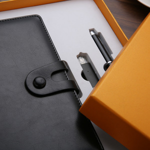 Sổ Tay Nhật Ký Sang Trọng 2023 Tùy Chỉnh + Bút + Bộ Quà Tặng Ổ USB Flash Hai Mục Đích Kèm Hộp Da Pu Màu Đen Công Sở - Product Image 2