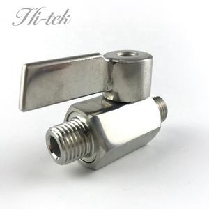 ミニボールバルブステンレス鋼304手動操作可能OEM 1/8 "~ 1/2" BSP/NPTオスねじPN63圧力 - Product Image 4