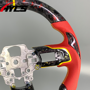 Volant en fibre de carbone forgé pour Ford Mustang 2015-2023 Cuir perforé LED RPM - Product Image 3