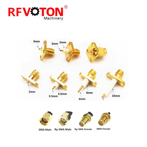 <span class=keywords><strong>SMA</strong></span> RF nối <span class=keywords><strong>SMA</strong></span> nữ 2 lỗ mặt bích Hàn PCB bảng điều khiển gắn kết nối đồng trục mạ vàng - Product Image 1