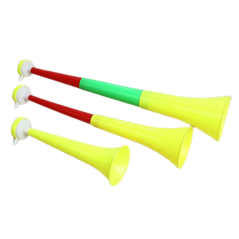 Sport fans cheering air horn with whistle, children toys air trumpets