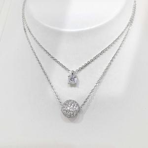 Collares de plata de ley 925 con forma de corazón y flor, con circonitas, chapados en oro de 14k, delicados y en capas, para niñas. - Product Image 5