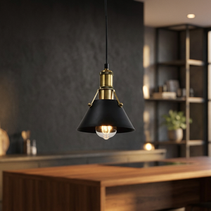 EA-002 Industrial Design 1-<b>Light</b> E26/E27 Iron Chandelier & Pendant Lamp Hot Sale Hanging <b>Light</b> with ETL Certification - Product Image 3