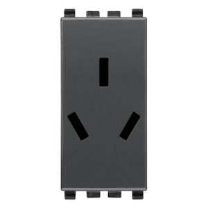 เต้ารับไฟฟ้าแบบจีน Sicury 2P+T 10A สีเทา ขนาด 4.1x2.8x5.3 ซม. แบบติดผนัง - Product Image 1