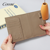Cossni New Trendy Echt leder Pass hülle Kiesel muster mit SIM-Karte Stifts teck platz Multi-Kartens teck platz Pass halter