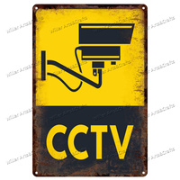 Personnalisé 24 heures vidéo CCTV caméra de sécurité avertissement pas d'intrusion étain métal signes