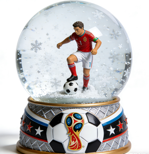 Custom Resin Football & Soccer Water Globe | Decorative Sports Tabletop Snow Globe