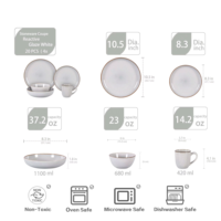 Ensemble de vaisselle en céramique blanche de promotion de septembre Assiettes à dîner de luxe à steak fin et à pizza Ensembles de vaisselle lisses allant au four