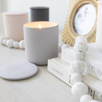 Pot à bougie en céramique mate avec couvercle, récipient vide pour bougie, couleur pastel, récipient minimaliste pour la fabrication de bougies DIY à la maison