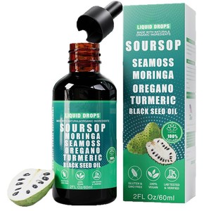 Gotas Líquidas Superblend 10 en 1, Guanábana y Musgo Marino, Moringa, Cúrcuma para la Inmunidad y Bienestar de Todo el Cuerpo, para Adultos, Botella de 60 ml - Product Image 1