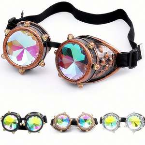 Gafas de Sol Steampunk con Lentes Coloridas para Hombre y Mujer, Gafas de Fiesta Rave, Gafas de Sol Caleidoscopio - Product Image 1
