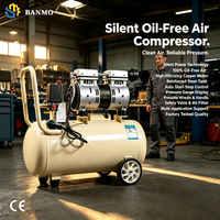 Compresseur d'air silencieux sans huile BANMO, moteur en cuivre haute efficacité, réservoir en acier renforcé, type piston portable pour usage industriel