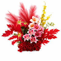Arrangements floraux artificiels durables faits à la main avec herbe de la pampa pour décorations de sol et centres de table de mariage