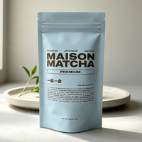 Sachet refermable personnalisé en Mylar de qualité alimentaire avec fermeture éclair pour poudre de thé vert Matcha