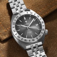 Montre-bracelet mécanique entièrement automatique de luxe haut de gamme pour hommes, en acier inoxydable, cadran en cristal saphir, résistante à l'eau, jour et date