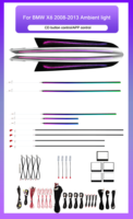 Kit d'éclairage LED intérieur pour voiture, style galaxie dynamique coloré, amélioration de l'éclairage ambiant pour BMW X5/X6 E70/E71 2006 - 2013