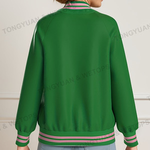Bsci Kleding Aan Te Passen Met Uw Logo Mode Kleding Dames College <span class=keywords><strong>Letterman</strong></span> Wollen Groene Kleur Meisjes Cropped Varsity Jas