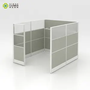 Paneles divisores modernos de aluminio para oficina, sistema divisor pequeño de diseño para cubículo, venta al por mayor