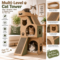 Structure en carton ondulé multi-niveaux, conception personnalisée de présentoir en papier, OEM