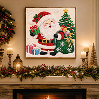 Kit de Peinture Diamant 5D DIY avec Perles, Collection Noël, Art Mural Perlé 3D, Décoration Intérieure pour Adultes et Enfants