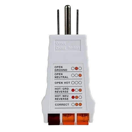 Outlet Tester for Grounding Products Test Receptacles & Sockets for Proper Wiring Simple Tool Grounding Sheet USA Socket Tester