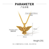 Collar con Colgante de Águila de Acero Inoxidable Estilo Punk Rock para Hombre, Collar con Colgante de Alas de Águila, Joyería de Regalo, Chapado en Oro de 18K