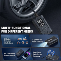 Compresseur d'air portable bon marché pour pneus de voiture Gonfleur de pneus numérique avec lumière LED pour voitures, vélos, motos et ballons de basket