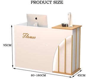 <span class=keywords><strong>Comptoir</strong></span> de réception moderne avec lumières pour salon de coiffure Salon de beauté Nail Art Magasin de vêtements Hôtel Utilisation du <span class=keywords><strong>bois</strong></span> - Product Image 6
