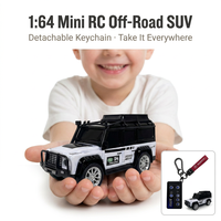 Mini SUV RC tout-terrain 1:64, porte-clés, télécommande 2,4 GHz anti-interférence, 3 vitesses, 20 km/h, LED, contrôle de croisière par application, jouet portable pour enfants