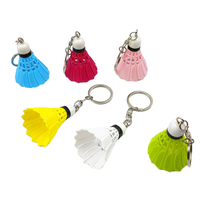 Llavero de PVC 3D con diseño de pelota de bádminton, colgante para bolso, regalo promocional para amigos de la escuela
