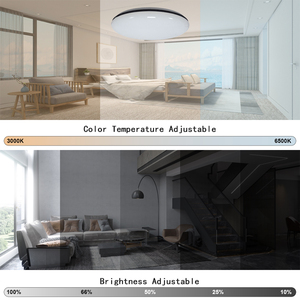 Luz Led de techo con cubierta estrellada sin marco, iluminación regulable de 18W y 24W con control remoto CCT para el hogar, montaje de Superficie redonda blanca - Product Image 2