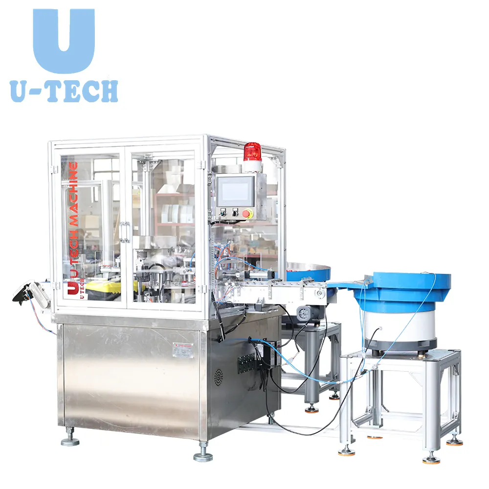 Ligne de production automatique complète de bonne qualité en gros bouchon de bouteille de liquide détergent combinant la machine d'assemblage