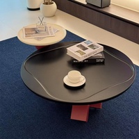 Ensemble de tables basses italiennes minimalistes modernes, style luxe léger, mobilier haut de gamme pour la maison, en bois, nécessite l'assemblage