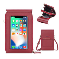 Sac à main bandoulière de luxe pour femme en cuir PU avec portefeuille long pour téléphone portable à écran tactile