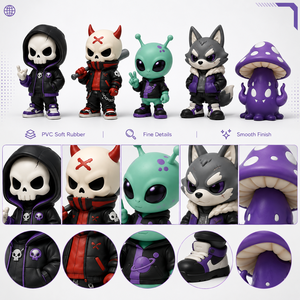 Figurines PVC personnalisées Goth Punk Crâne Alien, Diable cornu, Loup-garou, Champignon <span class=keywords><strong>Mutant</strong></span>, Thème Gothique, Mascotte de collection Halloween - Product Image 2