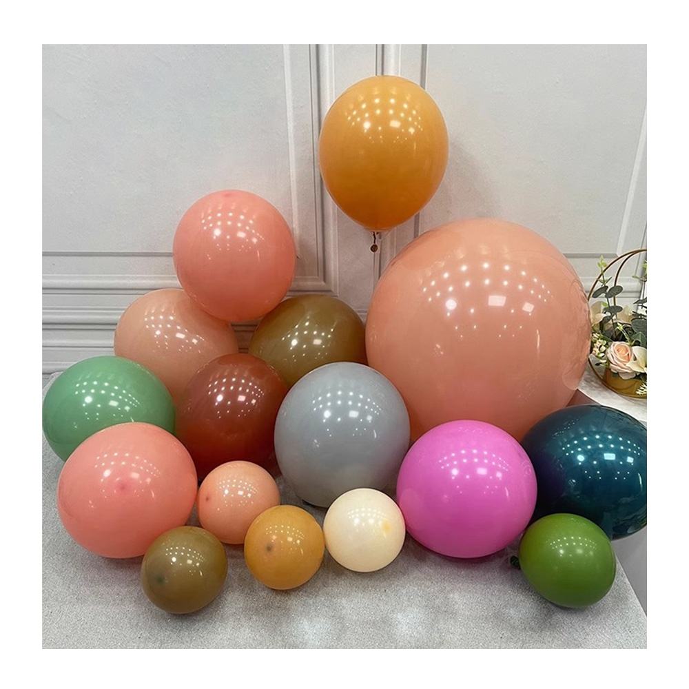 2025 Wholesale 5 10 12 18 36 inch Party Deco Matte Vintage Red Wine Pink Sand White Skin Retro Color Latex Balloon