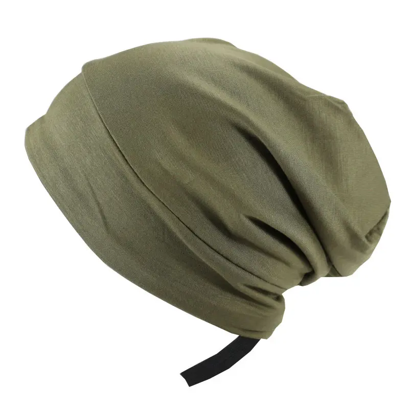 Topi kupluk pria dan wanita, topi tudung kepala lapisan dalam Satin kasual lembut untuk pria dan wanita