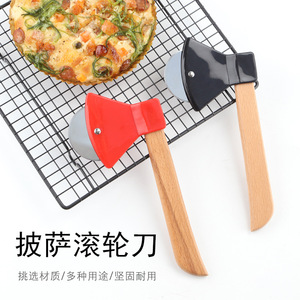 Suministro directo de fábrica de cortadores de pizza con mangos de bambú, rodillos de acero inoxidable, herramientas para cortar y rebanar masa. - Product Image 5