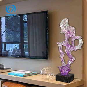 Escultura de Resina de Cristal con Diseño de Qi Púrpura del Este, 350x130x750mm, Decoración Abstracta para el Hogar - Product Image 4