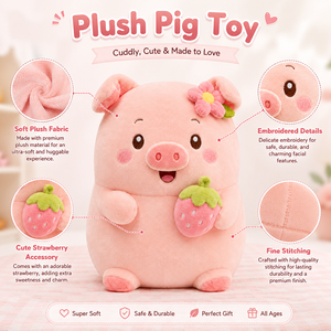 Peluche de Cerdo Rosa Personalizado, Lindo Cerdito de Peluche, Animal de Granja, Muñecos Suaves, Patrón Personalizado, Regalos Promocionales de Peluche para Marcas - Product Image 3