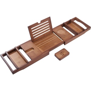 Plateau <span class=keywords><strong>de</strong></span> bain extensible réglable en bois <span class=keywords><strong>de</strong></span> teck pour salle <span class=keywords><strong>de</strong></span> bain - Product Image 1