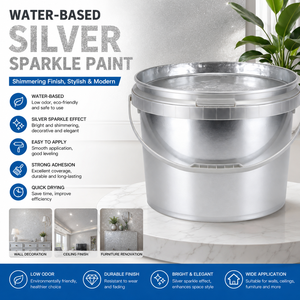 Decorative Silver <b>Glitter</b> Paint Eco Friendly Waterborne Metallic Coating - Product Image 1