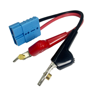 Câble de puissance personnalisé avec fiche mâle vers borne à anneau en cuivre, fourche en U ou pince crocodile, haute intensité 150A 60A 75A 90A - Product Image 5