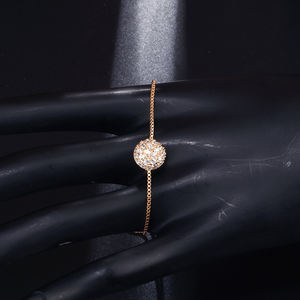 RAKOL BP1094 Luxury Fashion <b>Gold</b>-<b>Plated</b> Chain Adjustable Bracelet Brass Zircon <b>Bangle</b> - Product Image 1