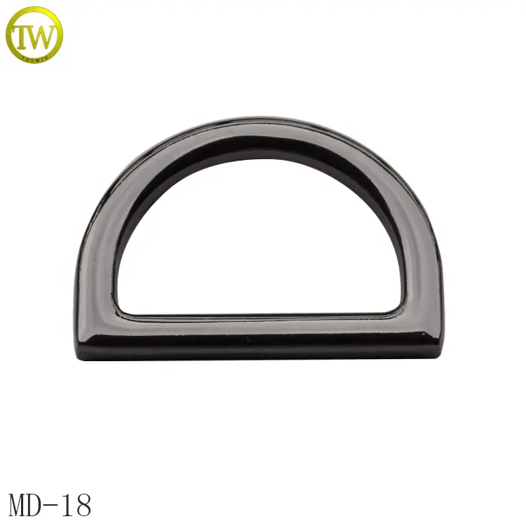 Gute Qualität Tasche flache Metall d Ring schwarz Nickel Gürtel Ring Schnalle für Tasche