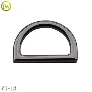 Good quality bag flat metal d ring black nickle belt ring buckle for bag