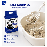 Litière pour chat en cassave, écologique, à agglomération rapide, hautement absorbante, contrôle des odeurs, nettoyage facile, avec tofu et bentonite de sodium mélangés