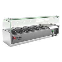 Table de préparation commerciale Newbel VRX1200FG avec refroidissement statique, comptoir de restaurant, îlot de préparation, bar à salades