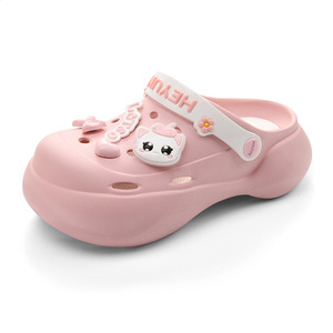 White Pink Kitten Cartoon Platform <b>Clogs</b> EVA Summer Outdoor Beach Sandals Non Slip Women's Crocs Shoes - Product Image 5