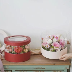 Elegante caja circular de tubo de papel para empaque de regalos florales, se puede personalizar según las necesidades. - Product Image 2